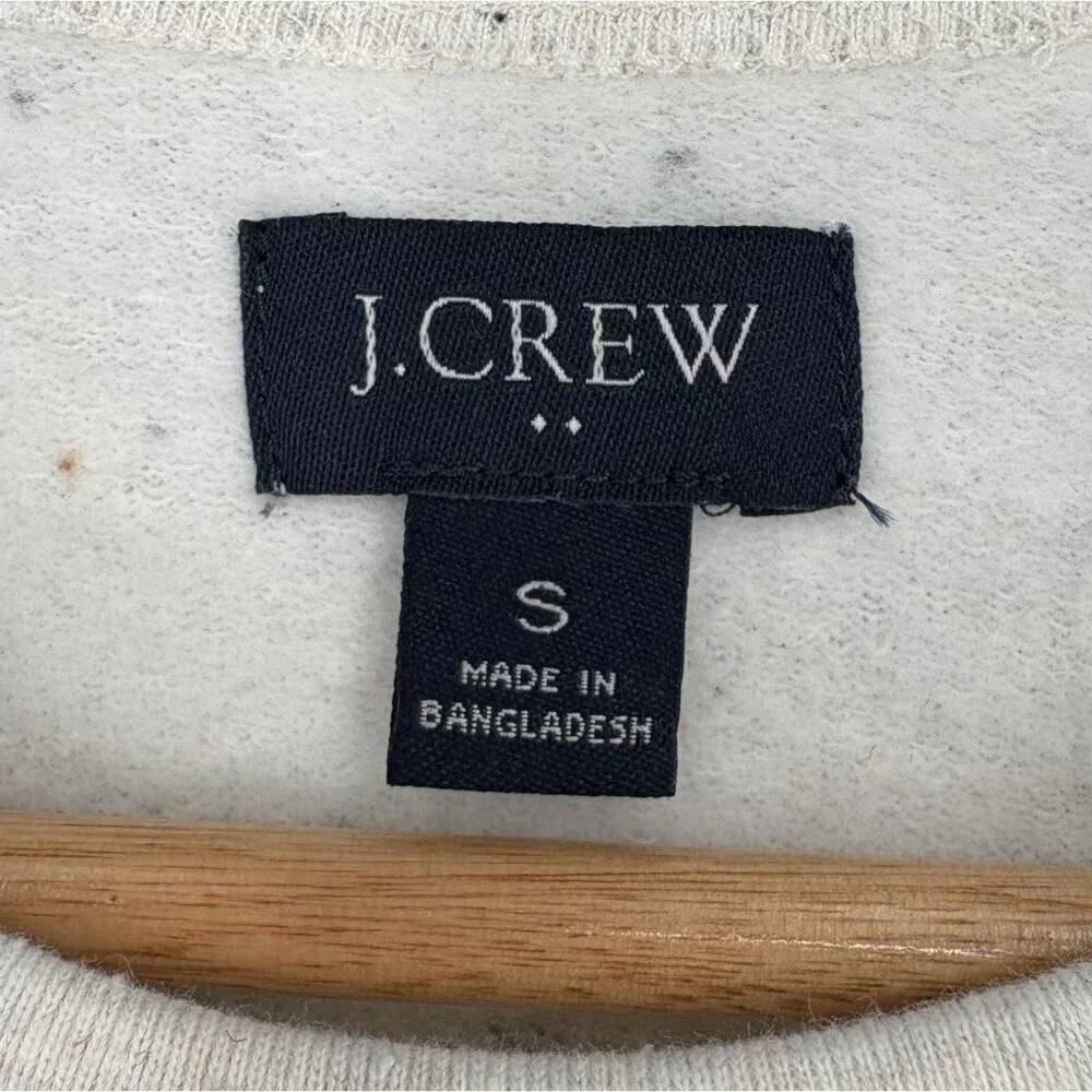 J.Crew Mens Marled Fleece Crewneck Sweatshirt S Cream Multi Preppy Old Money - Picture 4 of 8